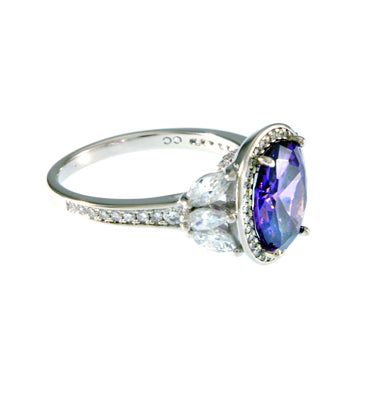 Diamondess Amethyst CZ w/leaves Ring | 
Style: 444071606000
