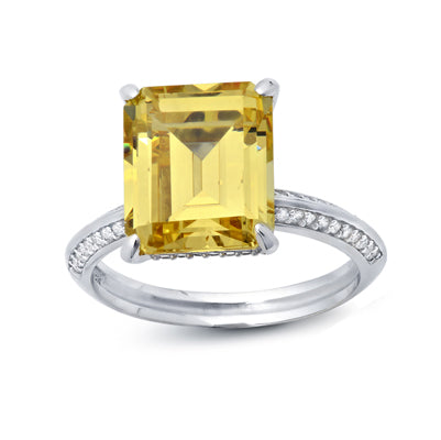 Diamondess Emerald cut CZ, canary | Style: 444071780000