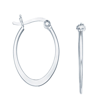 Sterling Silver Flat Oval Hoop Earring | Style: 413061568131