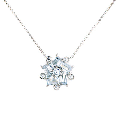 Diamondess Emerald Cut CZ Starburst Necklace | Style: 444021352054