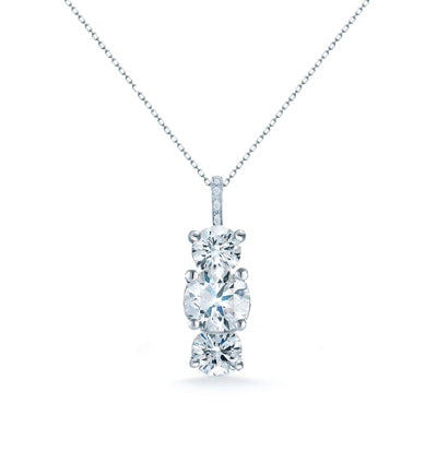 3 tcw Diamondess 3 Vertical CZs Necklace | Style: 433020092005
