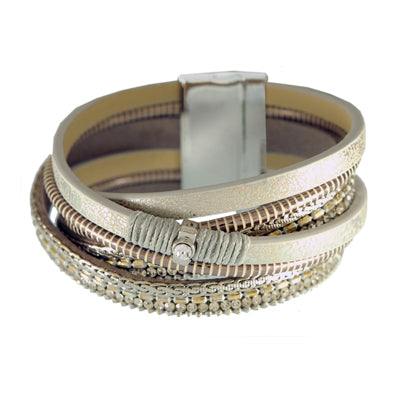 Gray Leatherette Wrap Bracelet | Style: 411032229115