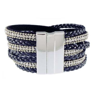 Black Leatherette Wrap Bracelet | Style: 411031926363