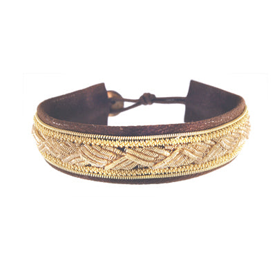 Brown Leatherette Wrap Bracelet | Style: 411032226443