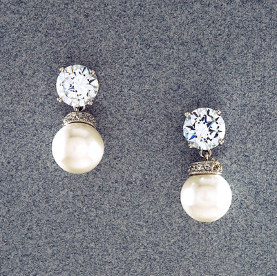 Pearl & CZ Earrings | 425061745949