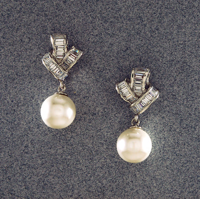 Pearl & CZ Earrings | 425061746956