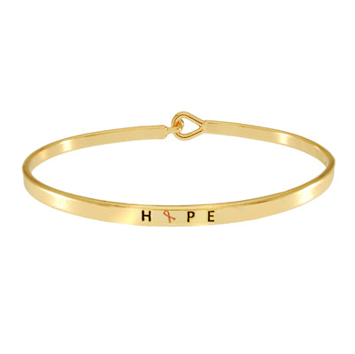 "HOPE" Pink Ribbon Bangle | Style: 411031839107