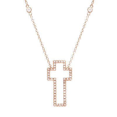 Diamondess CZ Open Cross Necklace | Style: 444021187625