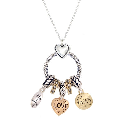 Hope Love Faith Charm Necklace | Style: 411023874757