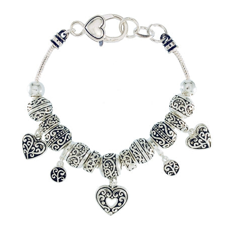 Scroll Heart Charm Bracelet | Style: 411032268387