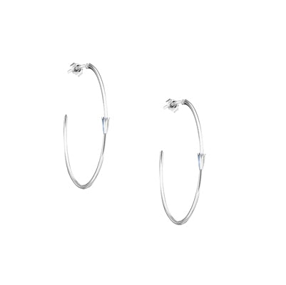 Sterling Silver Baguette CZ Hoop Earring | Style: 413063558858