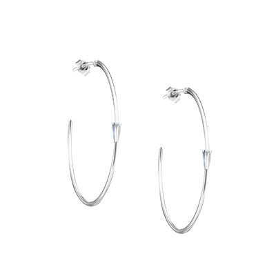 Sterling Silver Baguette CZ Hoop Earring | Style: 413063559865