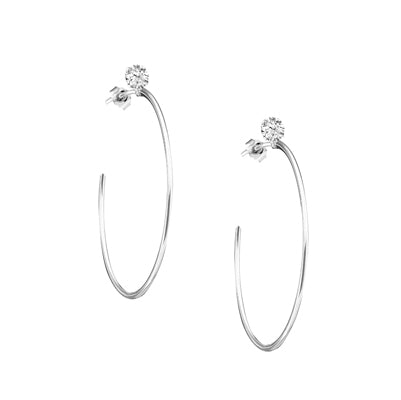 Sterling Silver CZ Hoop Earring | Style: 413063561889