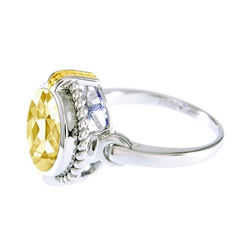 Sterling Silver Canary CZ Ring | Style: 413074111232