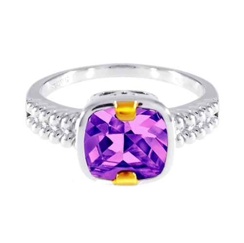Sterling Silver Amethyst CZ Ring | Style: 413074116560
