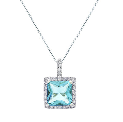 Diamondess Princess Cut CZ w/Pave necklace | Style: 444021223271 (50000511271)
