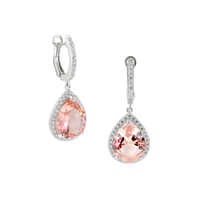 Diamondess Pink CZ Teardrop Dangle Earrings | Style: 444061803479 (50000582479)