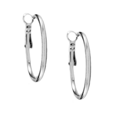1.75" Silvertone Hoop Earrings | 425090212025