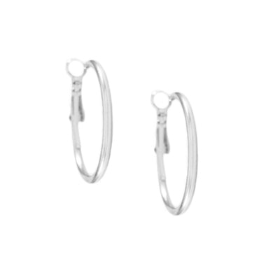 1"Silvertone Hoop Earrings | 425090213022