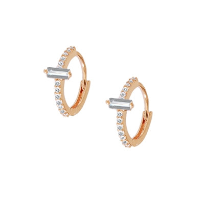 Rose Goldtone CZ Huggie Earrings | 425133934334