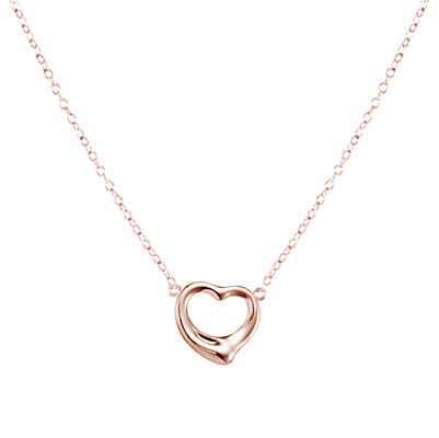 Open Heart Sterling Silver Rose Goldtone Necklace | Style: 413022762818