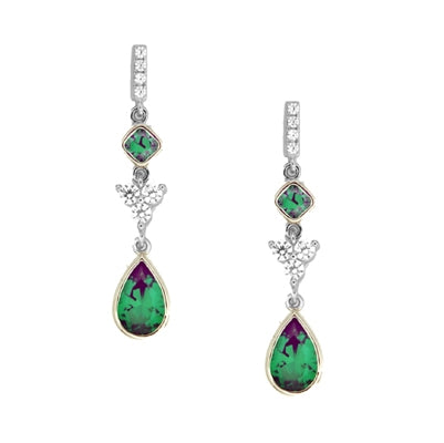 Antique Emerald and Diamond Drop Earrings