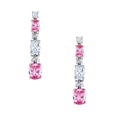 Diamondess Pink CZ Drop Earrings | Style: 444063370770