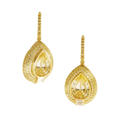 Diamondess Citrine CZ Drop Earrings  Style: 444063373800 – Landau Jewelry