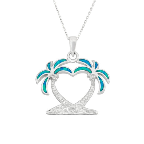 Sterling Blue Opal Inlay Necklace | Style: 446022232986