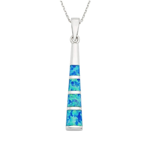 Sterling Blue Opal Inlay Necklace | Style: 446022233993
