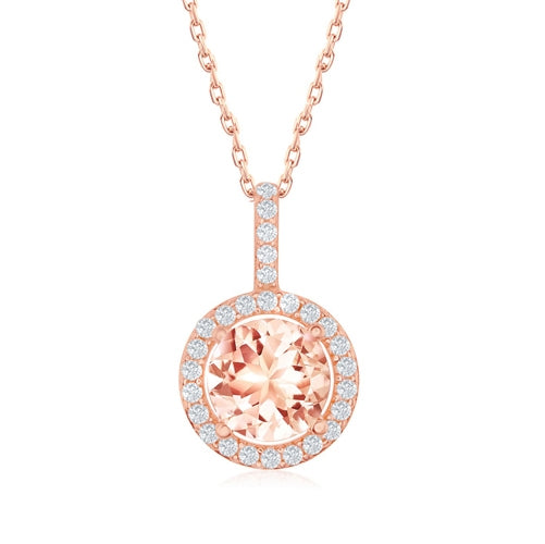 Sterling Morganite in Rosegold Necklace | Style: 446022441129