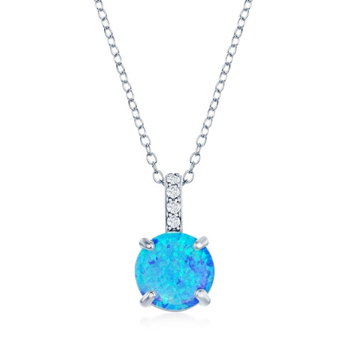 Sterling Blue Opal Necklace | Style: 446022905222