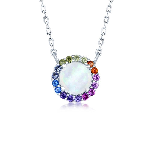 Sterling White Opal Rainbow Necklace | Style: 446023857337