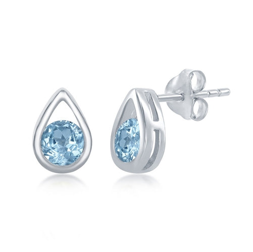 Sterling Blue Topaz Stud Earring | Style: 446062910900