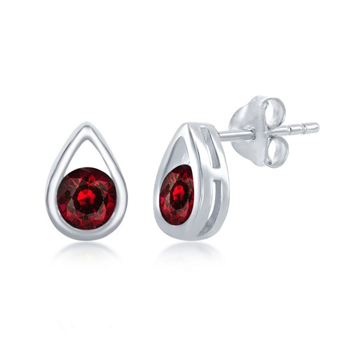 Sterling Garnet Stud Earring | Style: 446062912926