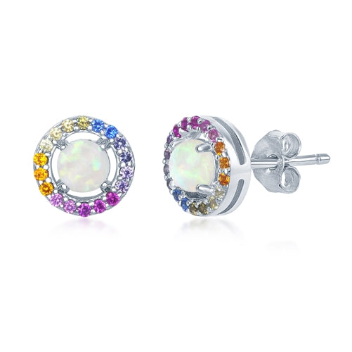 Sterling White Opal Rainbow Earring | Style: 446063857313