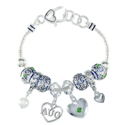 August Birthstone Charm Bracelet | Style: 411032528140